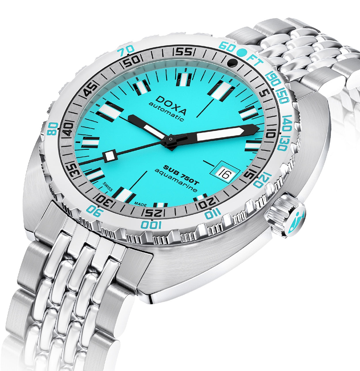 Doxa Sub 750T Aquamarine Bracelet Watch 825.10.241.10 Image 2