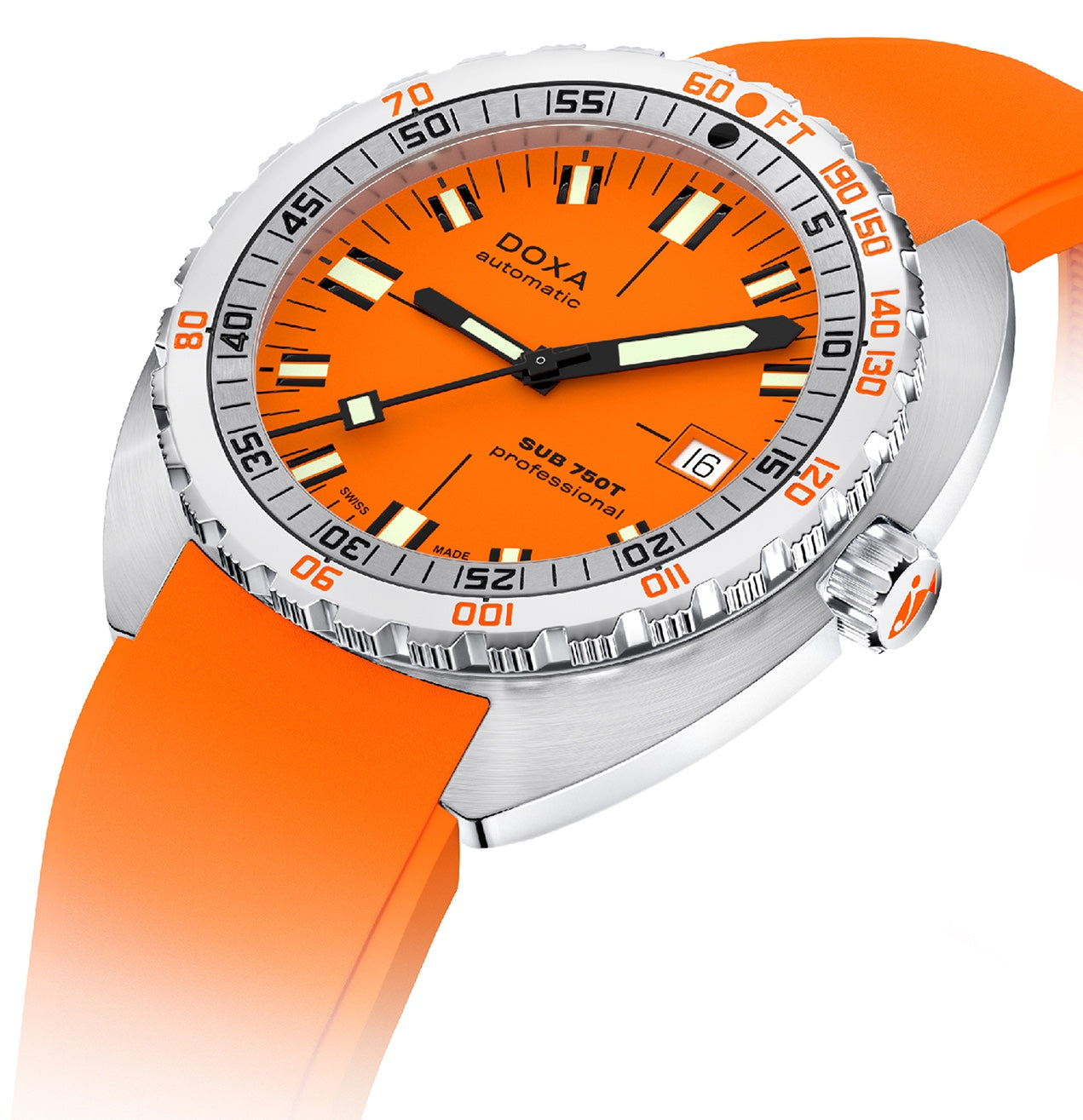 Doxa Sub 750T Professional Orange Rubber Watch 825.10.351.21 Image 2