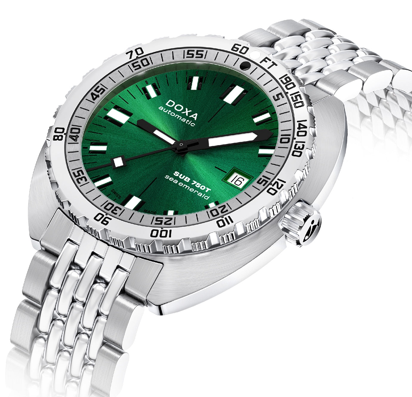 Doxa Sub 750T Sea Emerald Bracelet Watch 825.10.131.10 Image 2