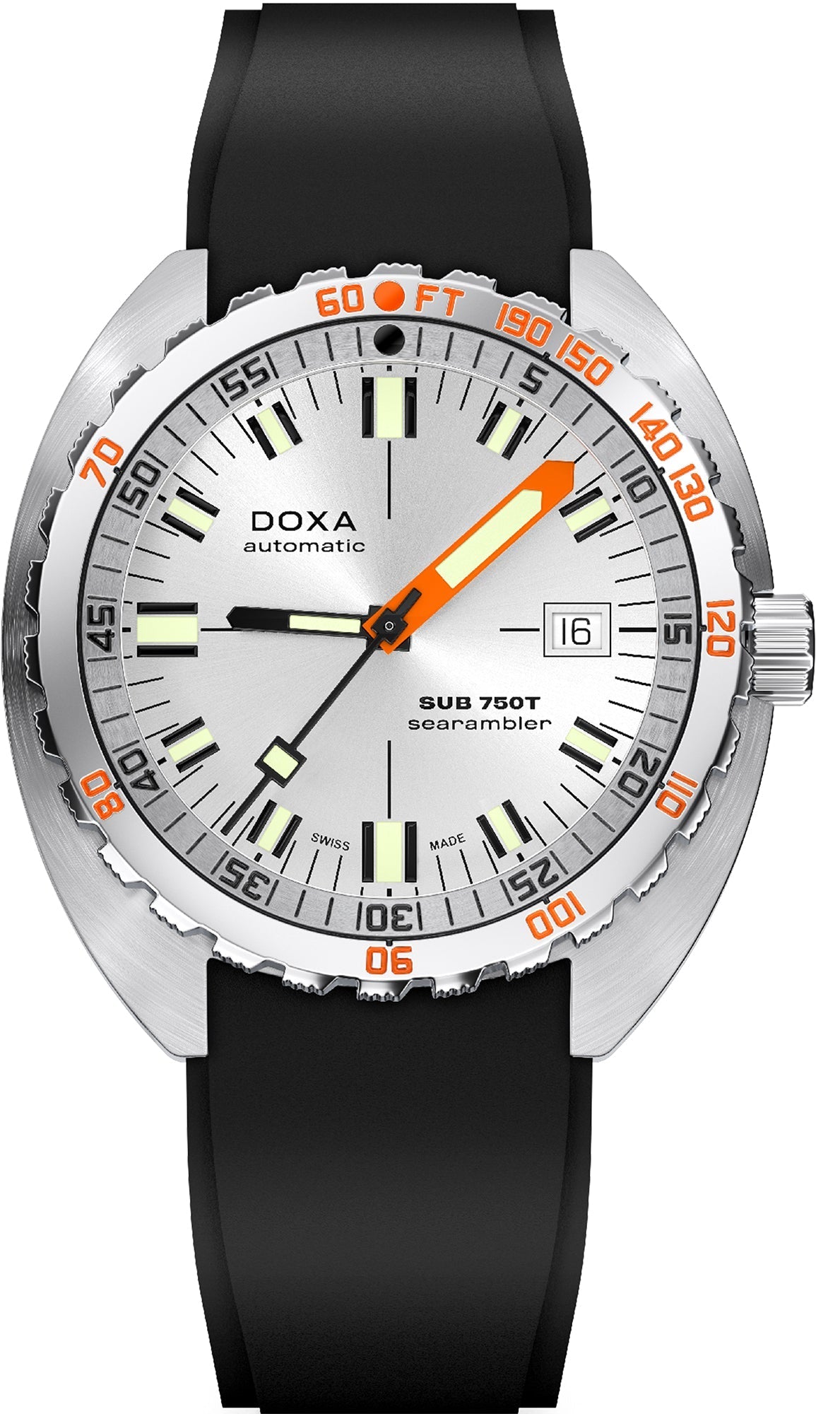 Doxa Sub 750T Searambler Black Rubber Watch 825.10.021.20 Image 1