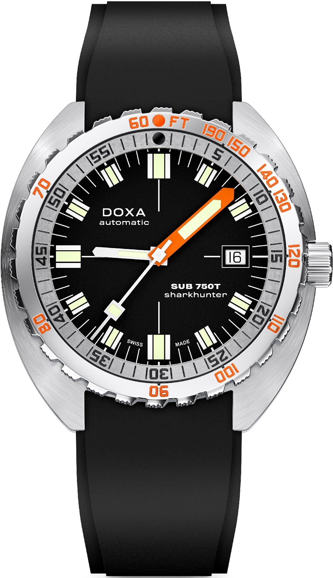 Doxa Sub 750T Sharkhunter Black Rubber Watch 825.10.101.20 Image 1