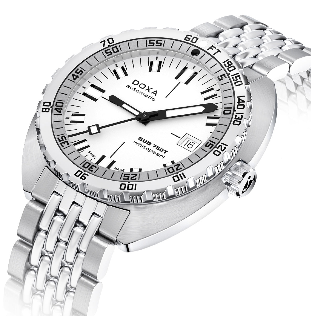 Doxa Sub 750T Whitepearl Bracelet Watch 825.10.011.10 Image 2