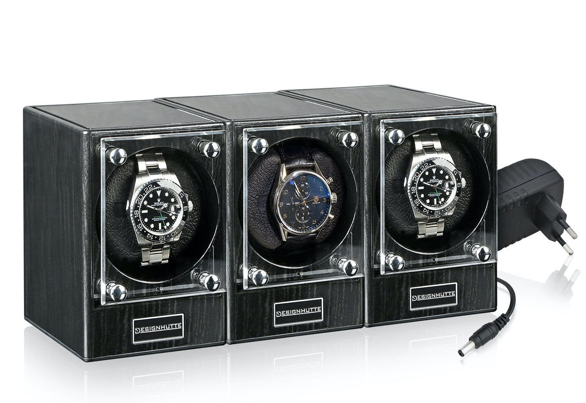 Designhuette Watch Winder Piccolo Starter Kit 3 Dark Ebony 70005-127