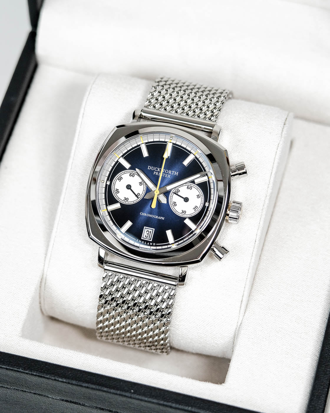 Duckworth Prestex 42 Blue Sunburst Mesh Bracelet Watch D550-03-ST Image 4