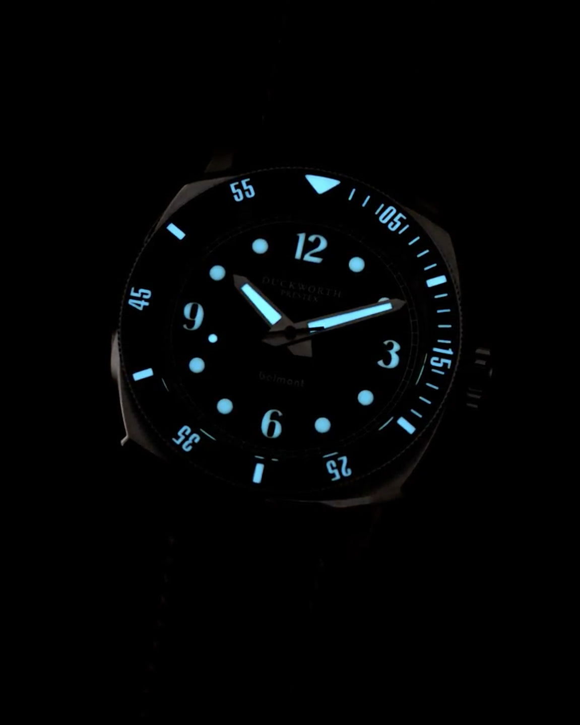 Duckworth Prestex Belmont Dive Blue Black Rubber Watch D328-03-AR Image 2