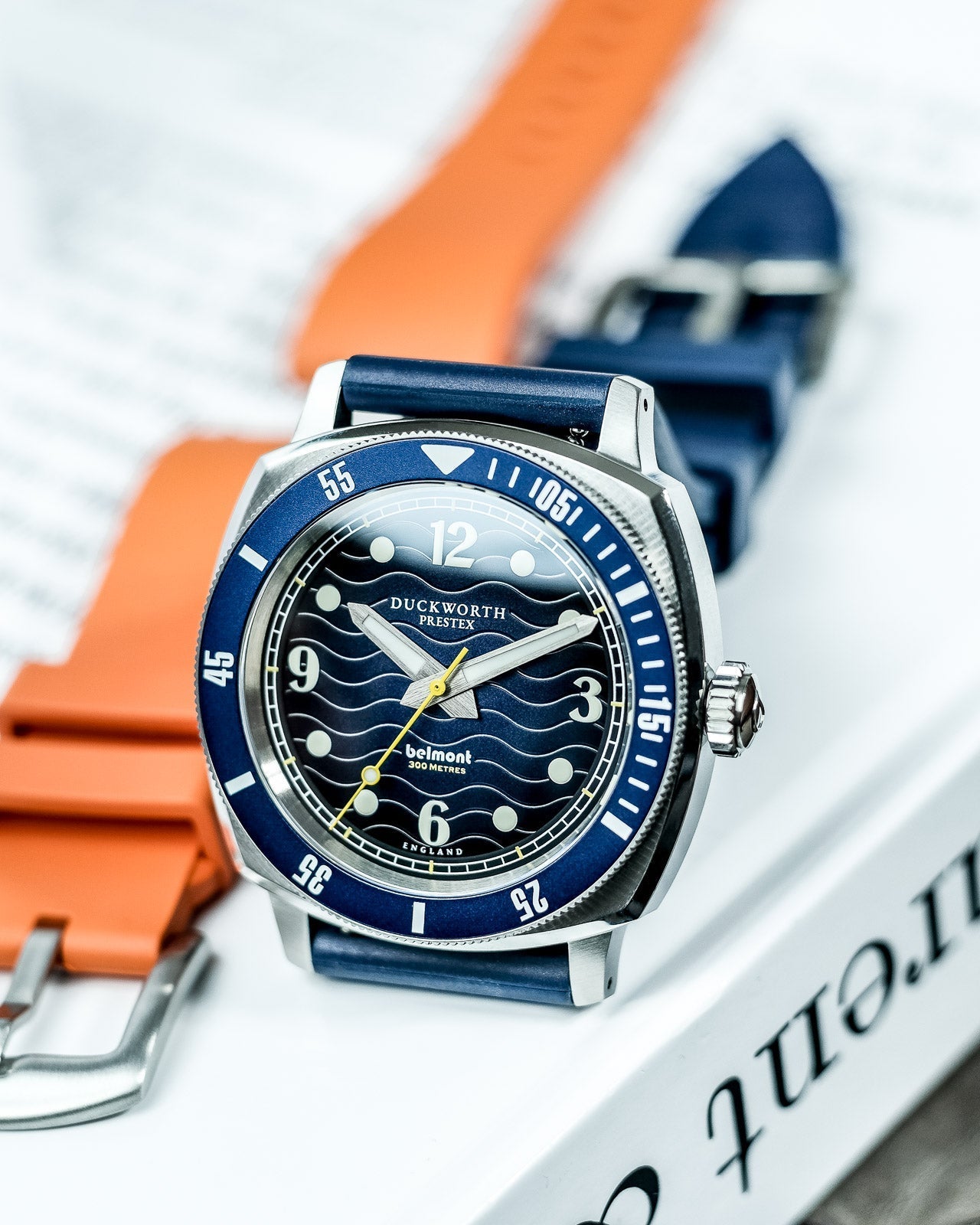 Duckworth Prestex Belmont Dive Blue Blue Rubber Watch D328-03-DR Image 4