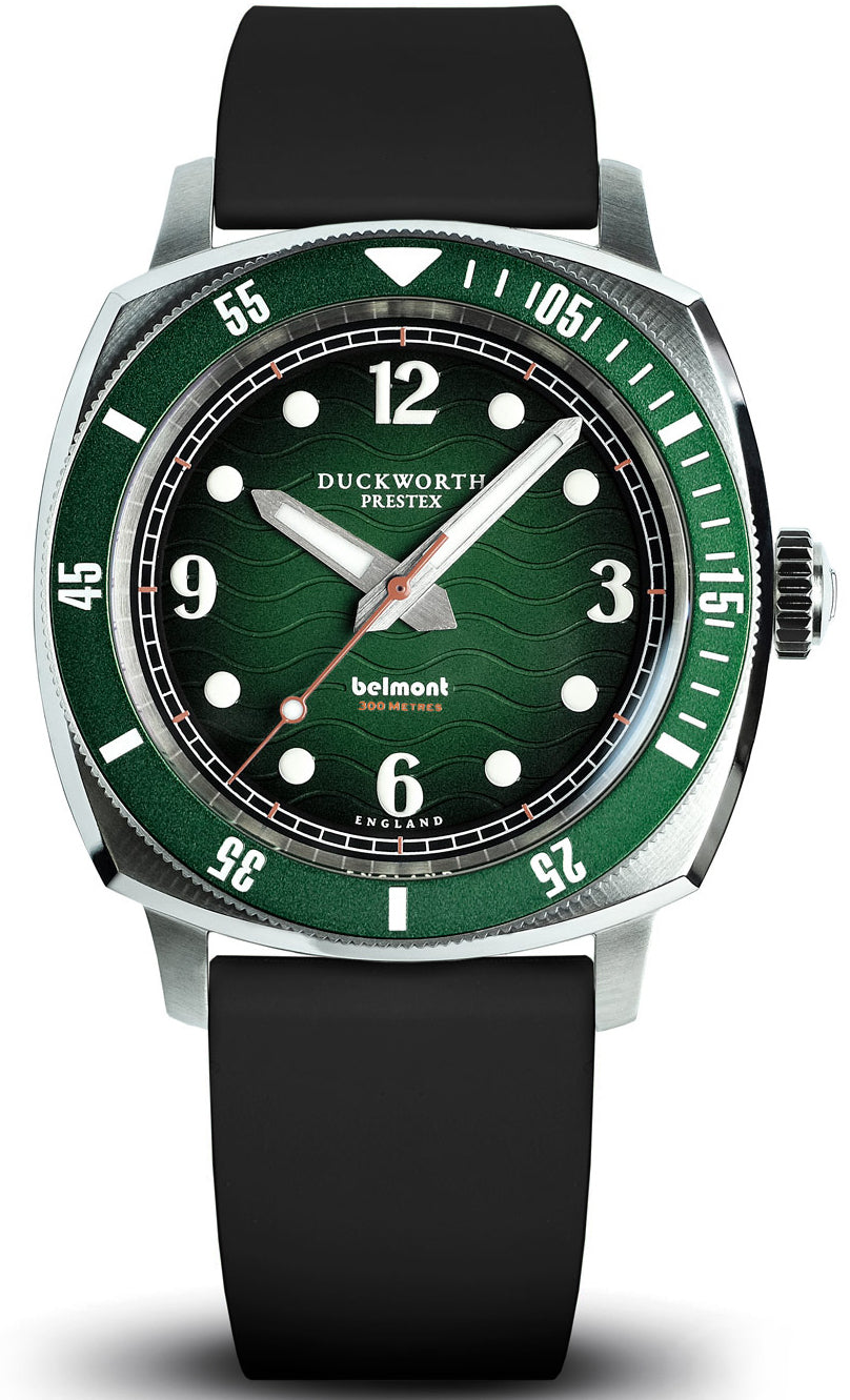 Duckworth Prestex Belmont Dive Green Black Rubber Watch D328-04-AR Image 1
