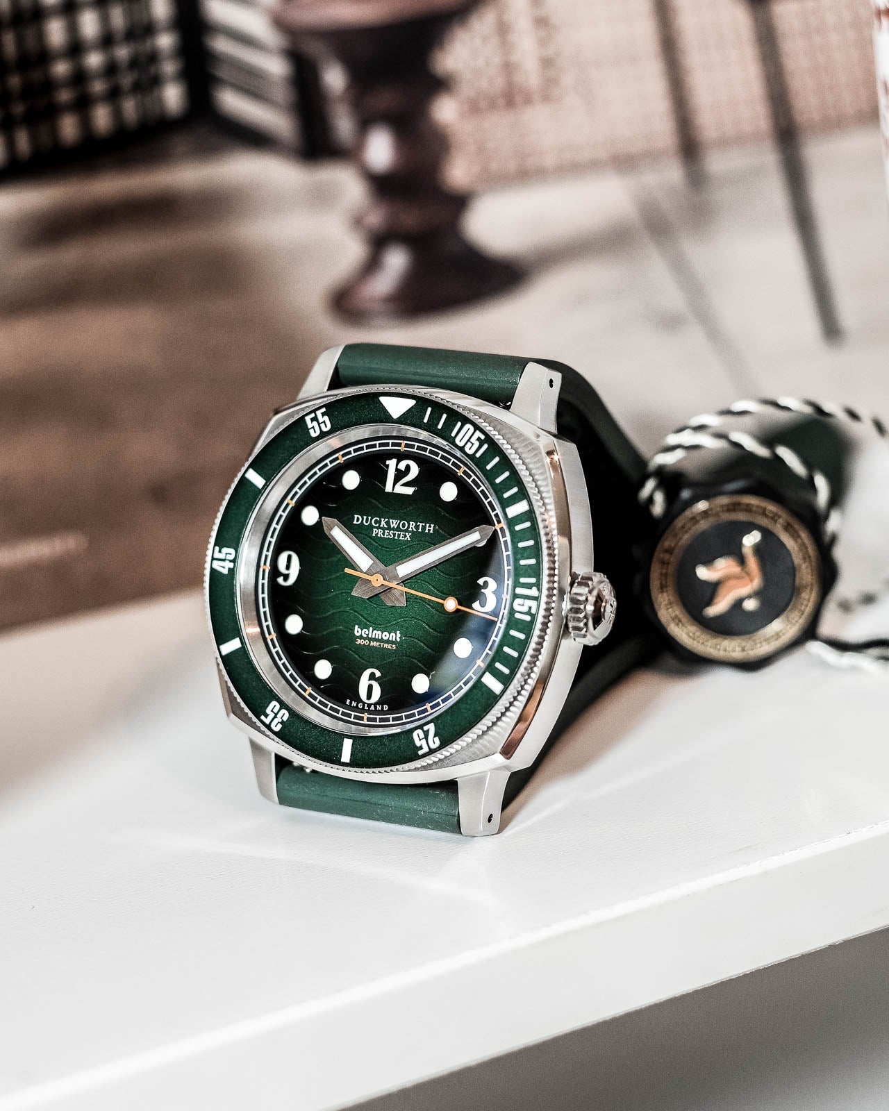 Duckworth Prestex Belmont Dive Green Green Rubber Watch D328-03-ER Image 4