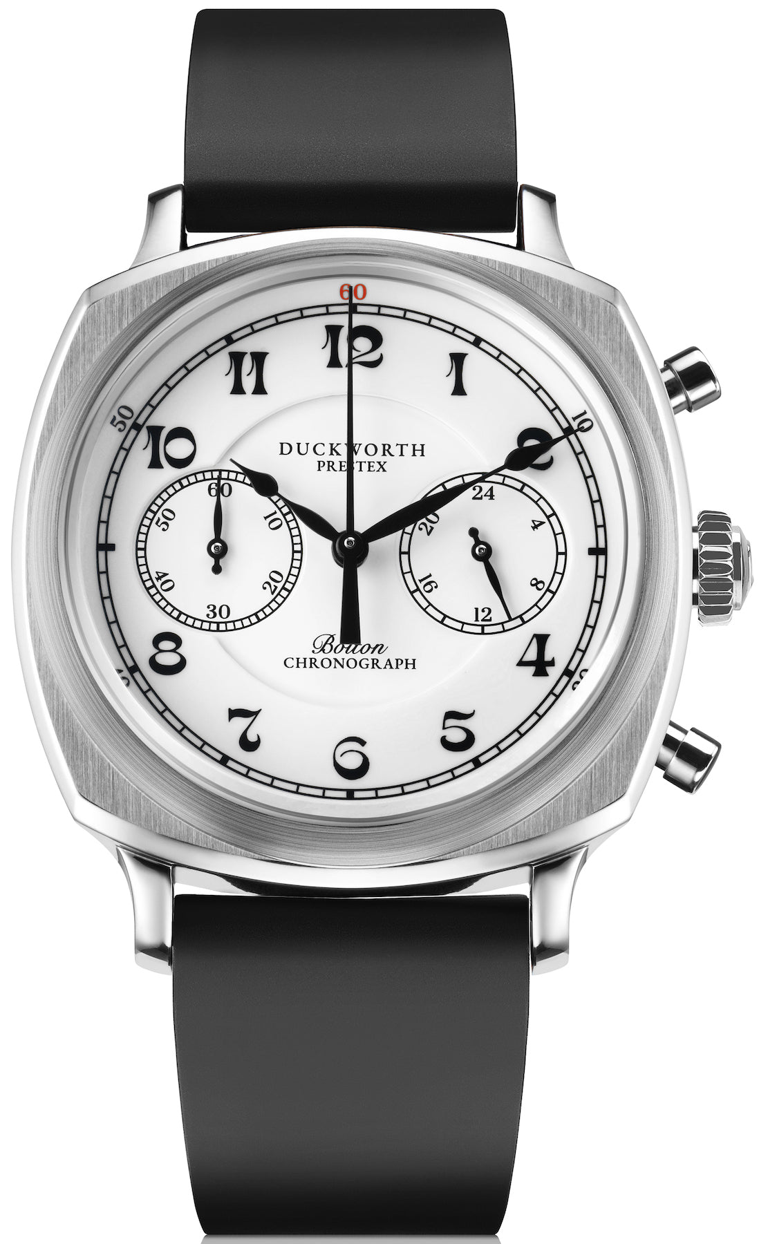 Duckworth Prestex Bolton Chronograph White Black Rubber Watch D531-02-AR Image 1