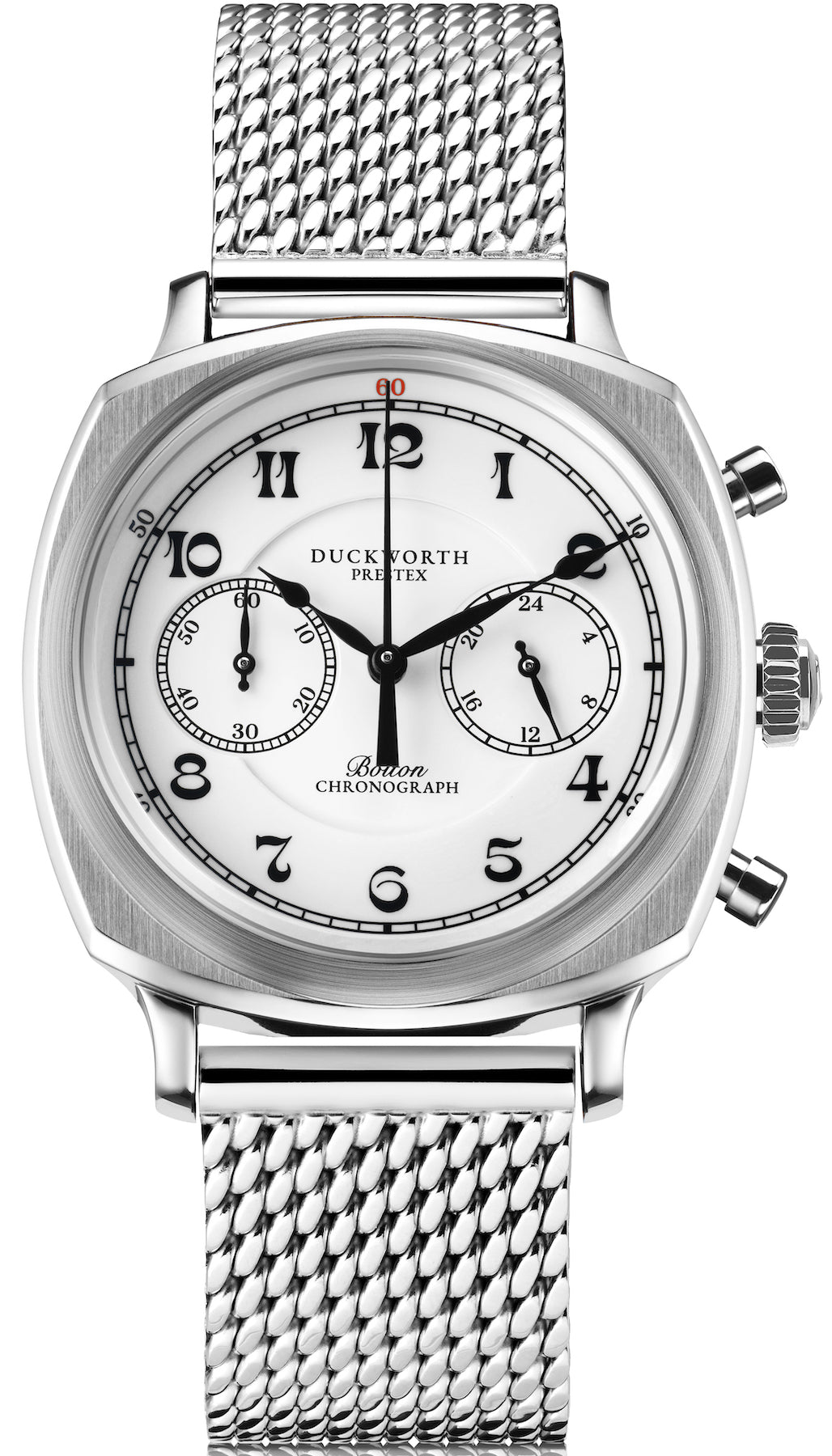 Duckworth Prestex Bolton Chronograph White Mesh Bracelet Watch D531-02-ST Image 1