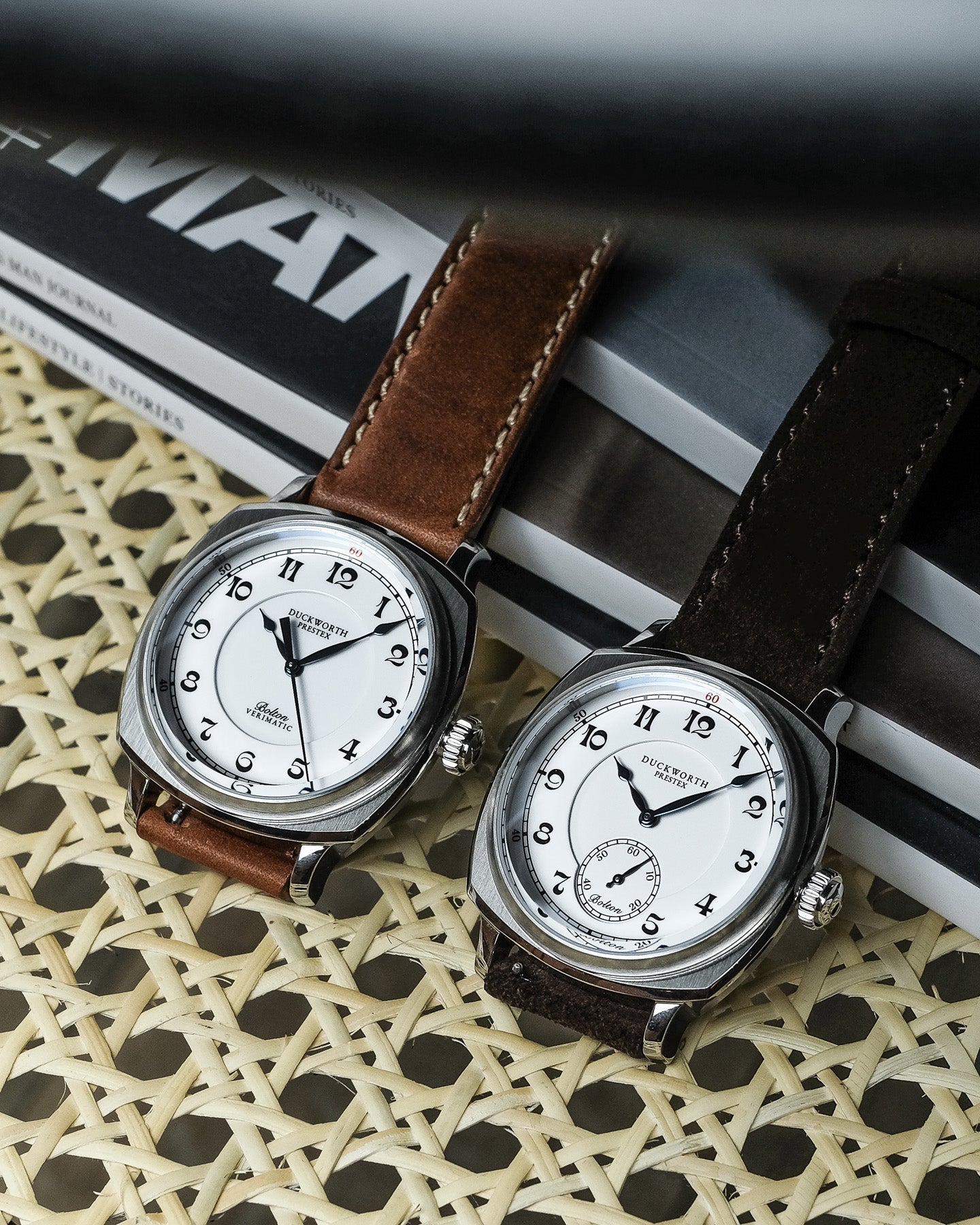Duckworth Prestex Bolton Small Seconds White Black Leather Watch D667-02-A Image 6