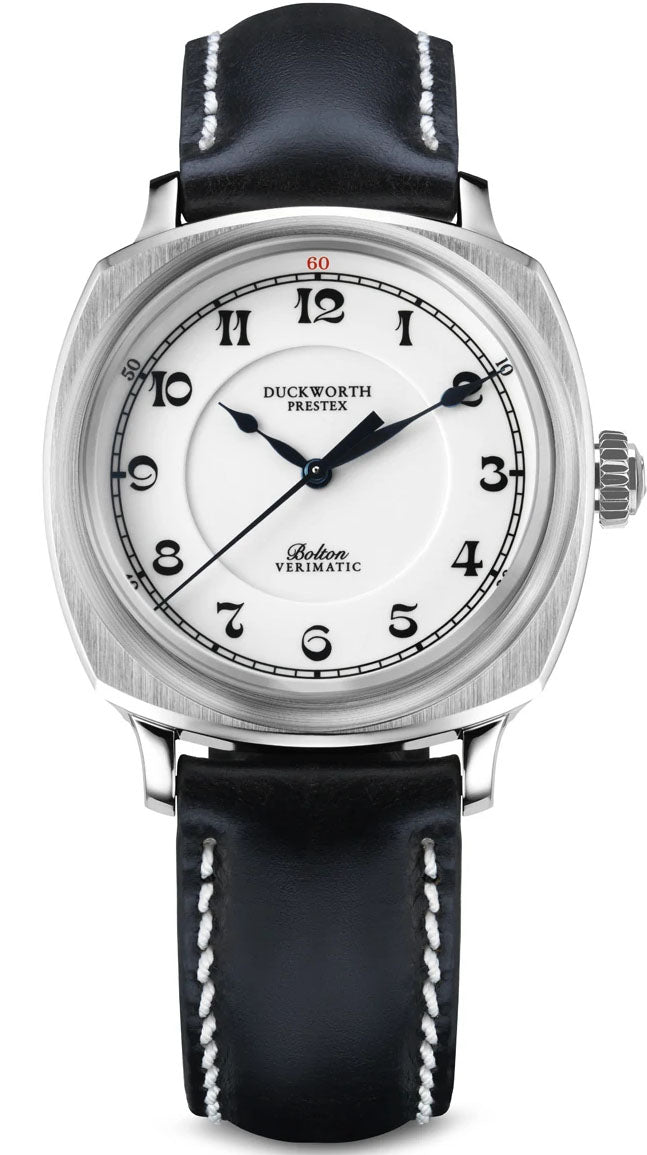 Duckworth Prestex Bolton Verimatic White Black Leather Watch D703-02-A Image 1