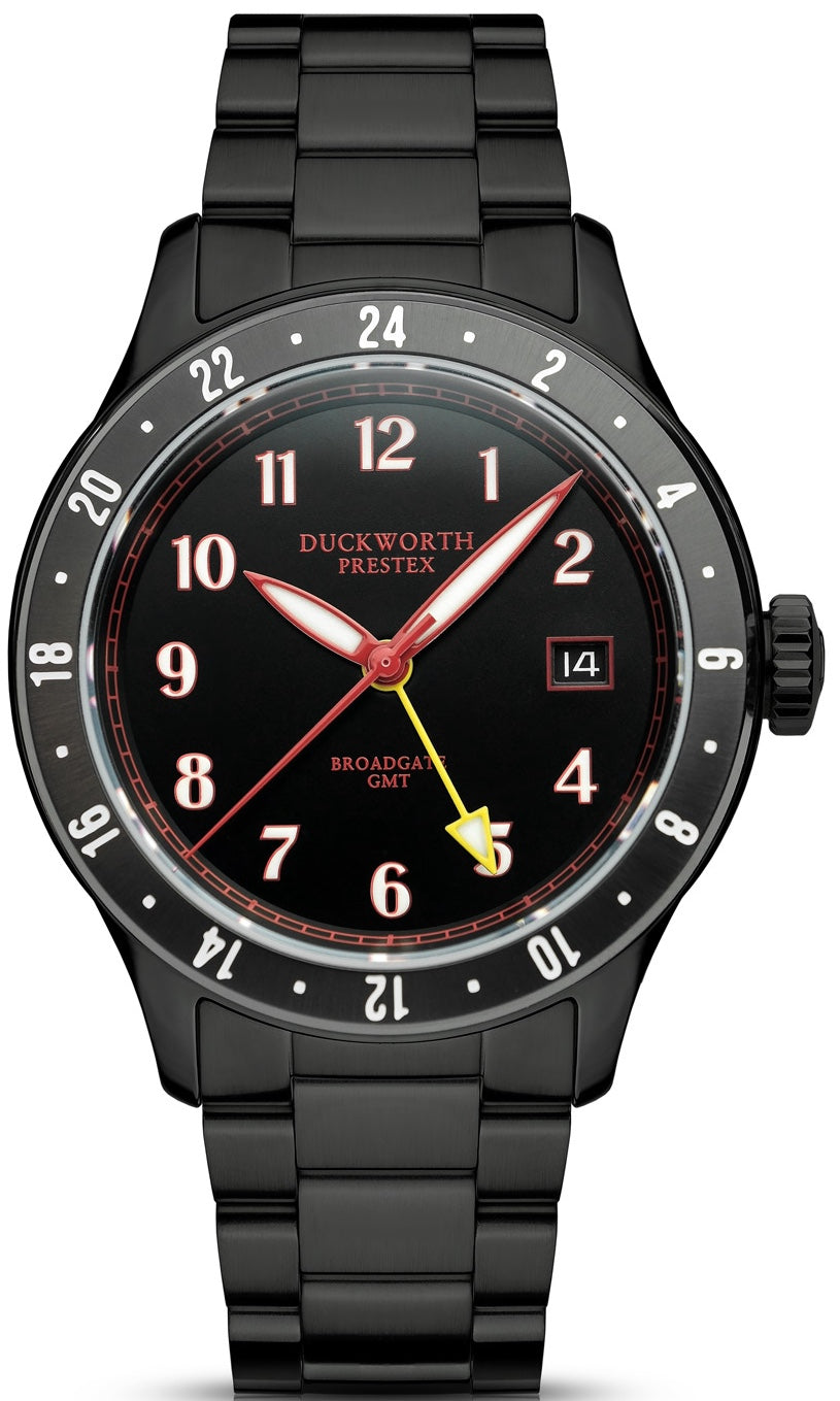 Duckworth Prestex Broadgate GMT Black PVD Bracelet Watch D760-01-ST Image 1