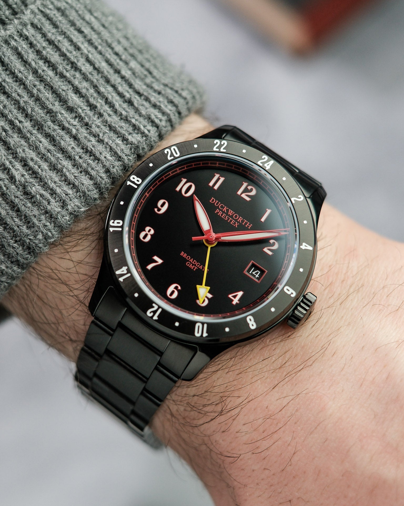 Duckworth Prestex Broadgate GMT Black PVD Bracelet Watch D760-01-ST Image 2