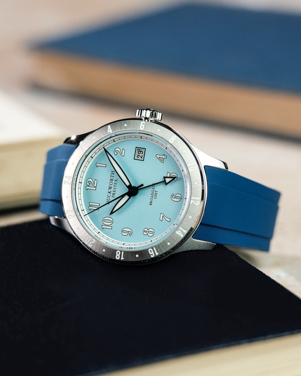 Duckworth Prestex Broadgate GMT Blue Blue Rubber Watch D760-03-DR Image 3