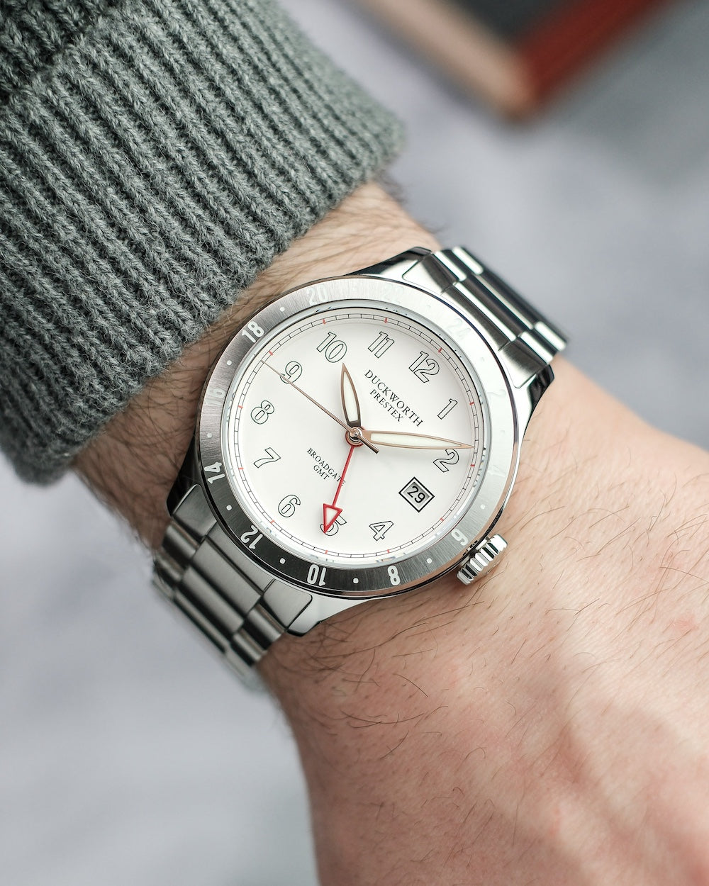 Duckworth Prestex Broadgate GMT White Bracelet Watch D760-02-ST Image 3