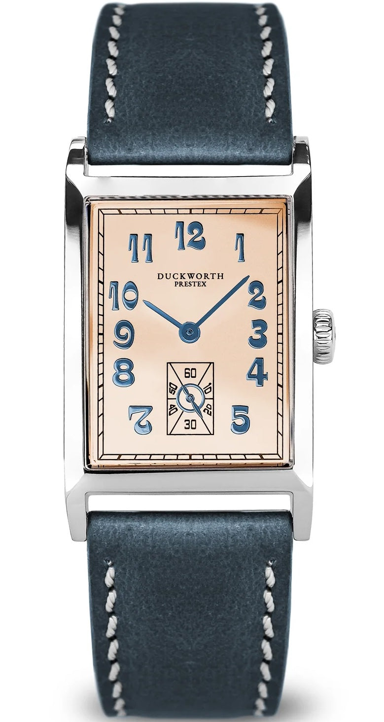 Duckworth Prestex Centenary Salmon Pink Blue Leather Watch D803-07-D Image 1