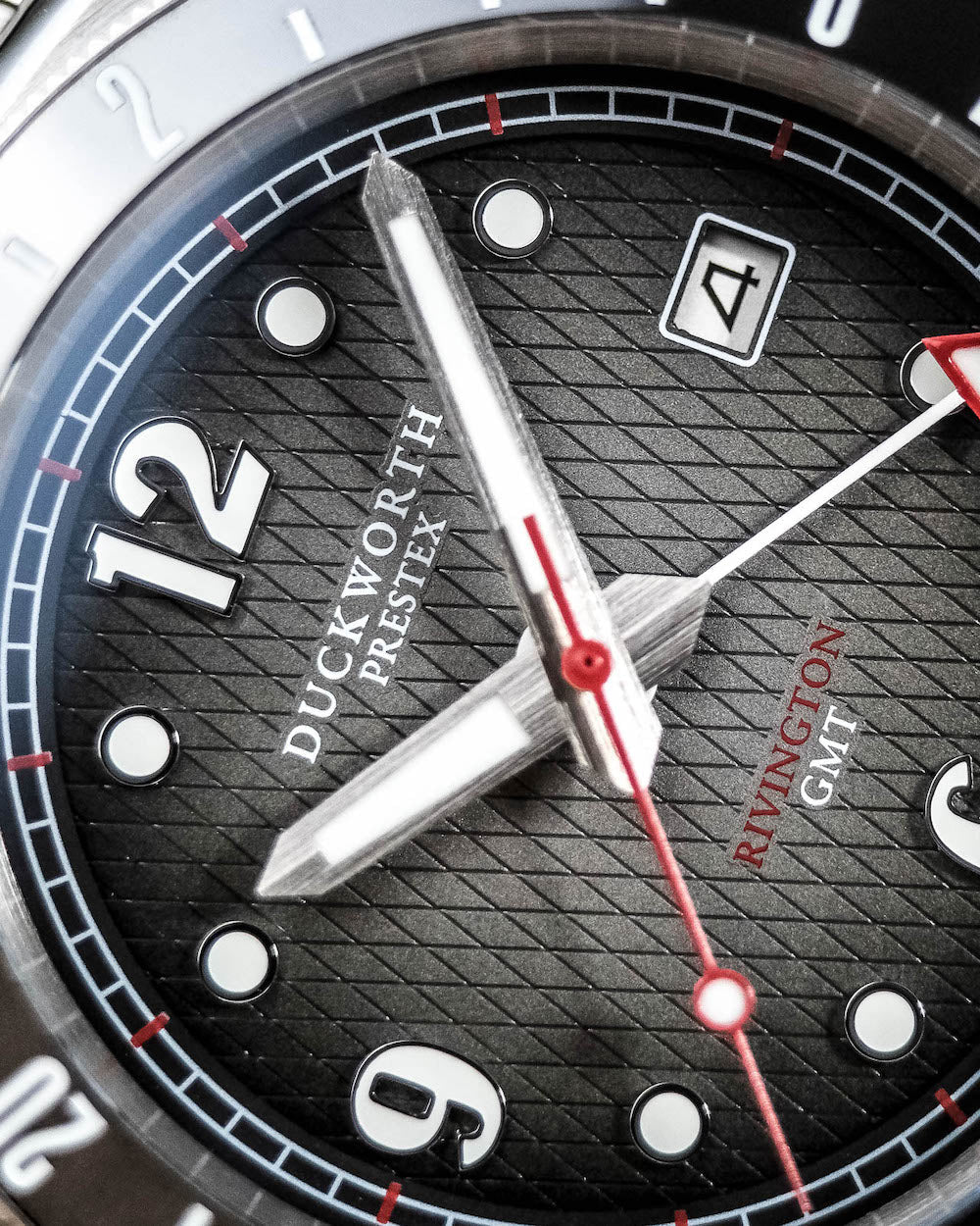 Duckworth Prestex Rivington GMT Black Grey Fume Black Leather Watch D489-01-A Image 3