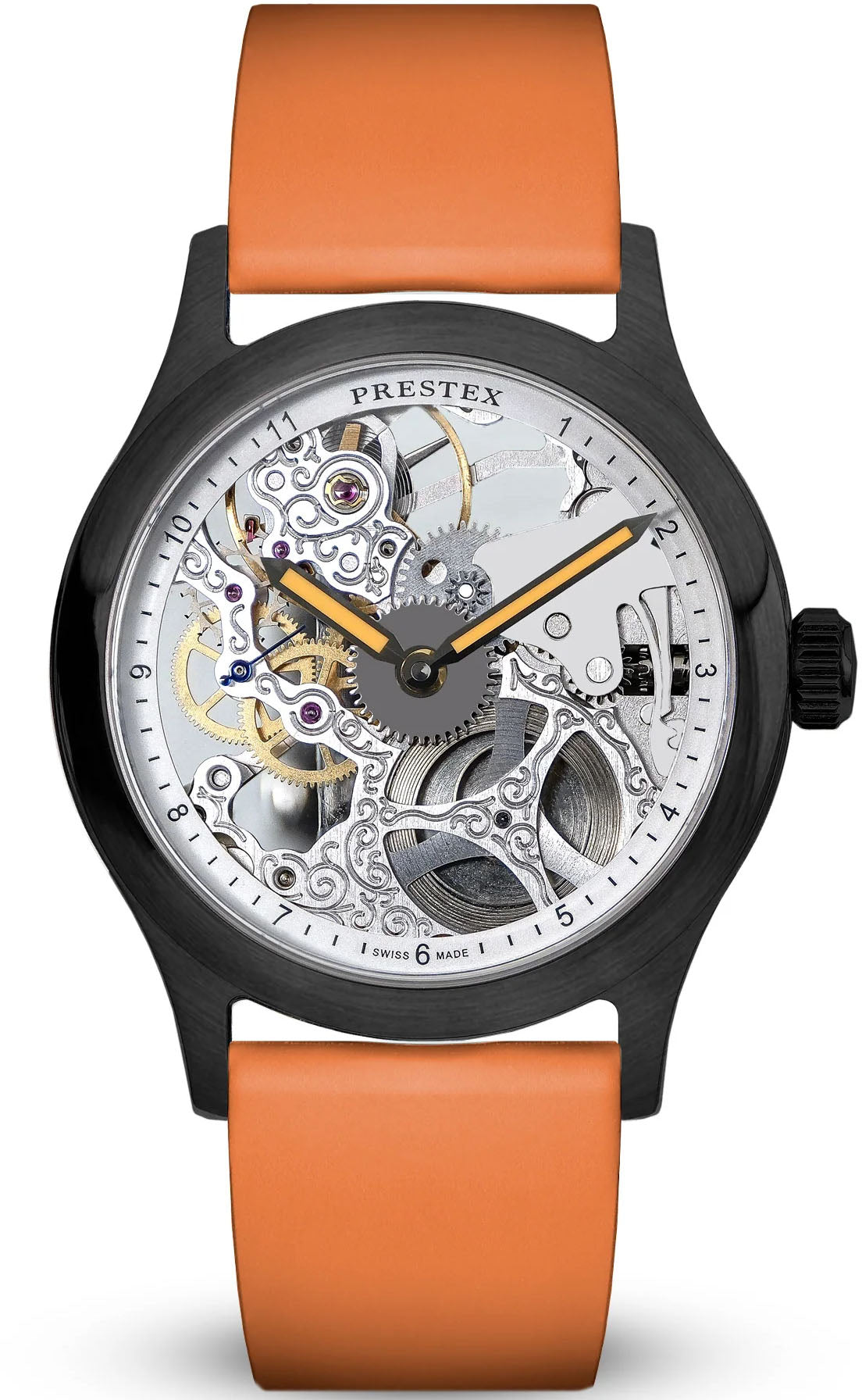 Duckworth Prestex Skeleton PVD Orange Hands Watch D511-05-OR Image 1