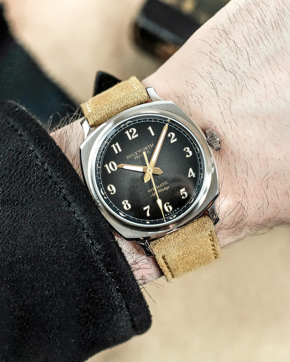 Duckworth Prestex Verimatic Black Fume Beige Suede Watch D891-01-K Image 4