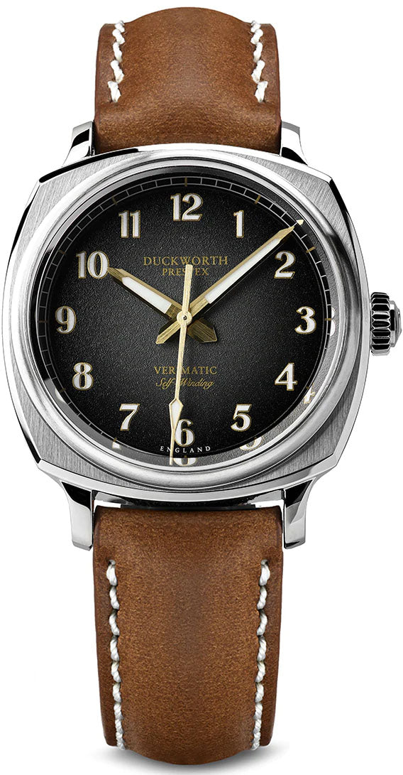 Duckworth Prestex Verimatic Black Fume Brown Leather Watch D891-01-B Image 1
