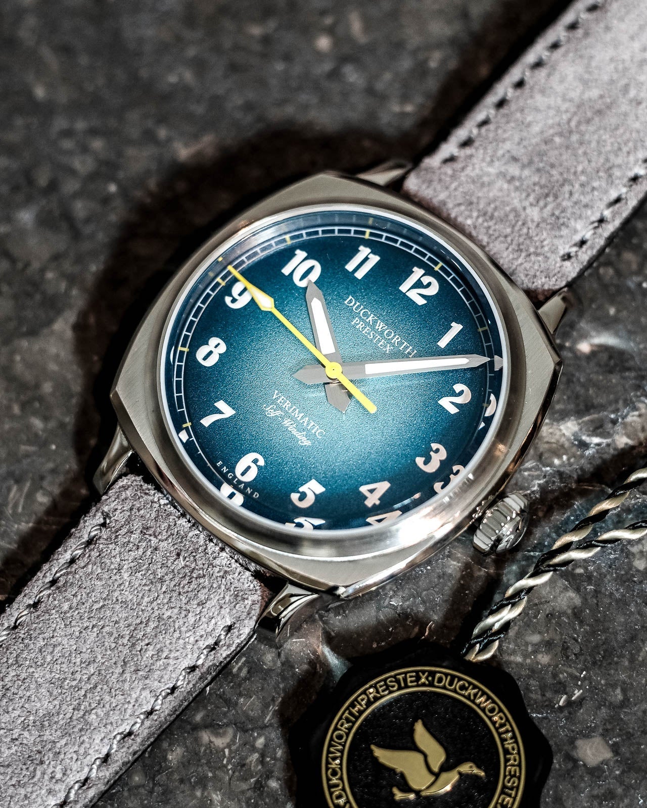 Duckworth Prestex Verimatic Blue Fume Grey Suede Watch D891-03-G Image 3