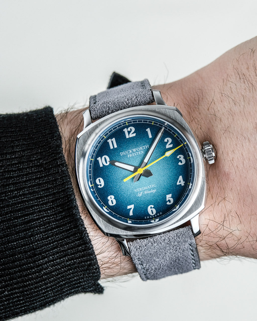 Duckworth Prestex Verimatic Blue Fume Grey Suede Watch D891-03-G Image 4