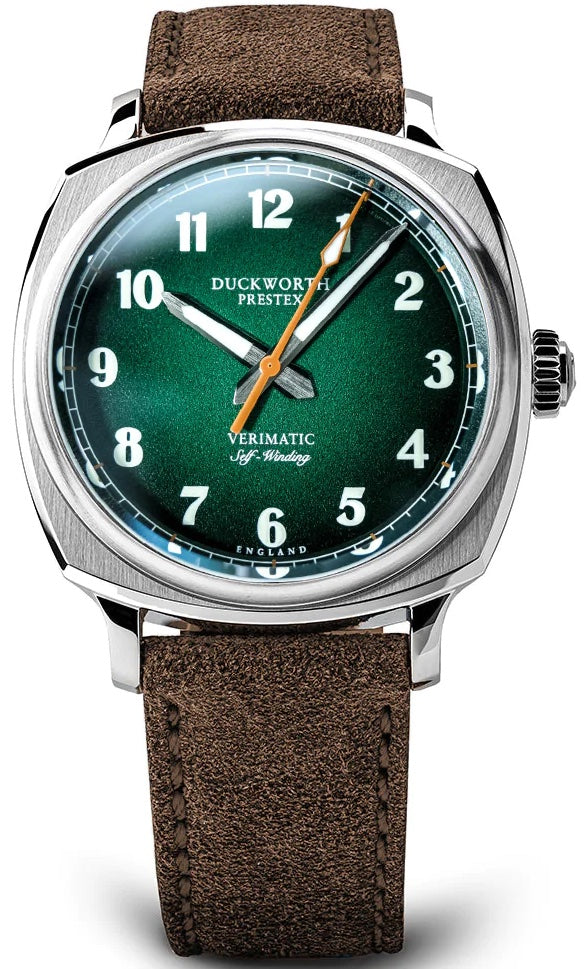 Duckworth Prestex Verimatic Green Fume Brown Suede Watch D891-04-F Image 1