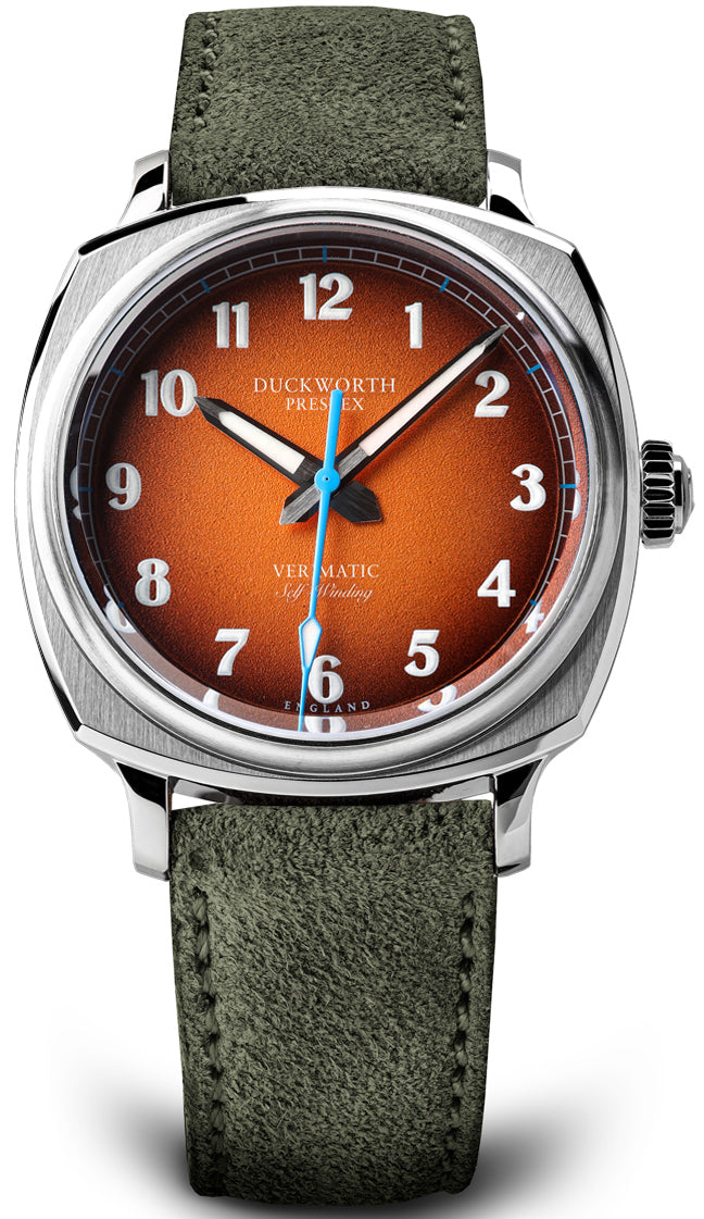 Duckworth Prestex Verimatic Orange Fume Birch Green Suede Watch D891-05-L Image 1