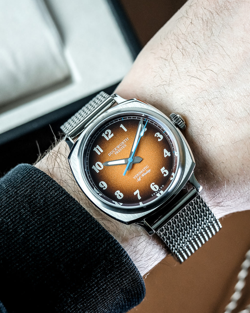 Duckworth Prestex Verimatic Orange Fume Mesh Bracelet Watch D891-05-ST Image 3