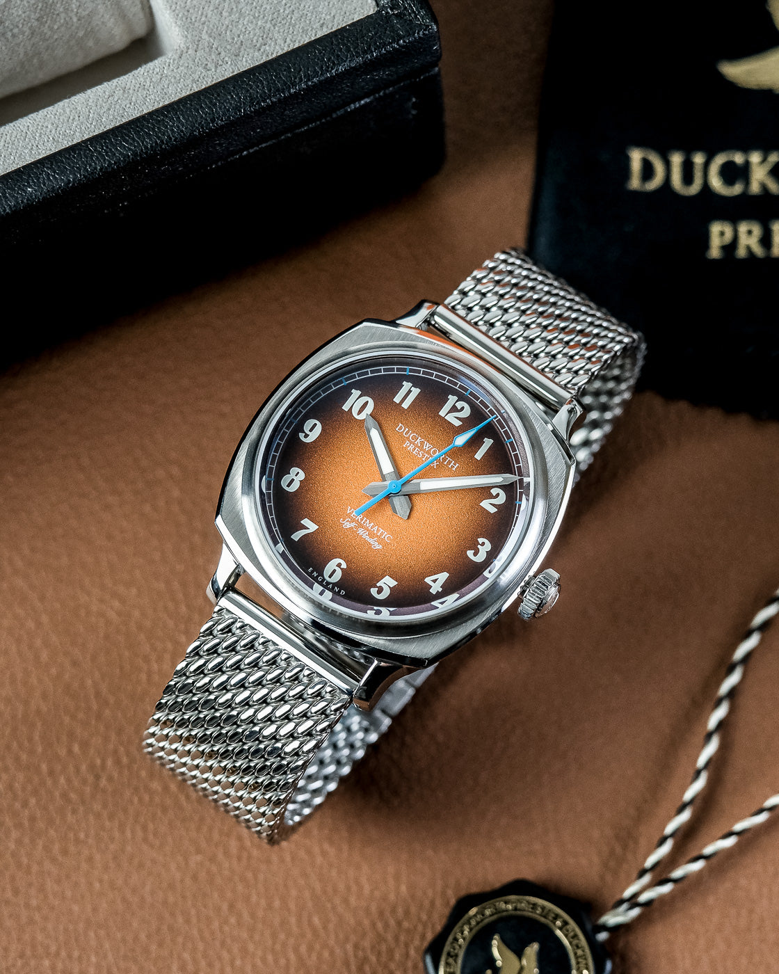 Duckworth Prestex Verimatic Orange Fume Mesh Bracelet Watch D891-05-ST Image 4