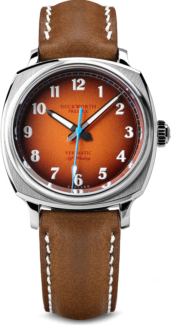 Duckworth Prestex Verimatic Orange Fume Tan Leather Watch D891-05-B Image 1