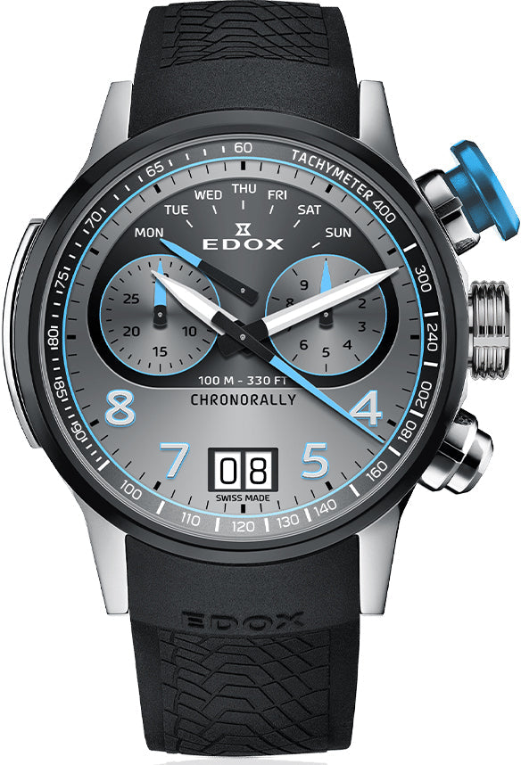 Edox Chronorally Chronograph Titanium Watch 38003 TINBU GNBU Image 1
