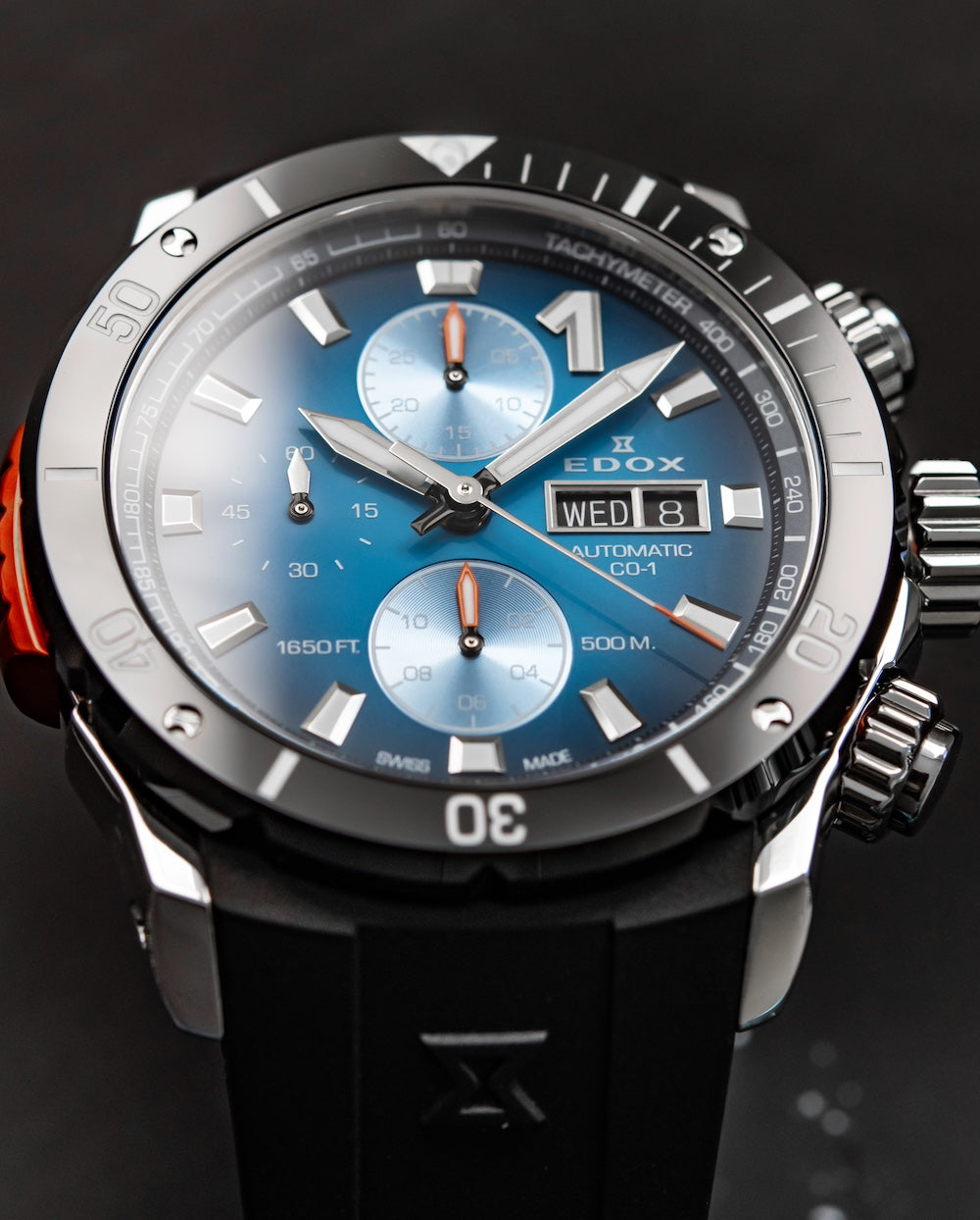 Edox CO-1 Automatic Chrono Watch 01128-3NOCA-BUIDN Image 5