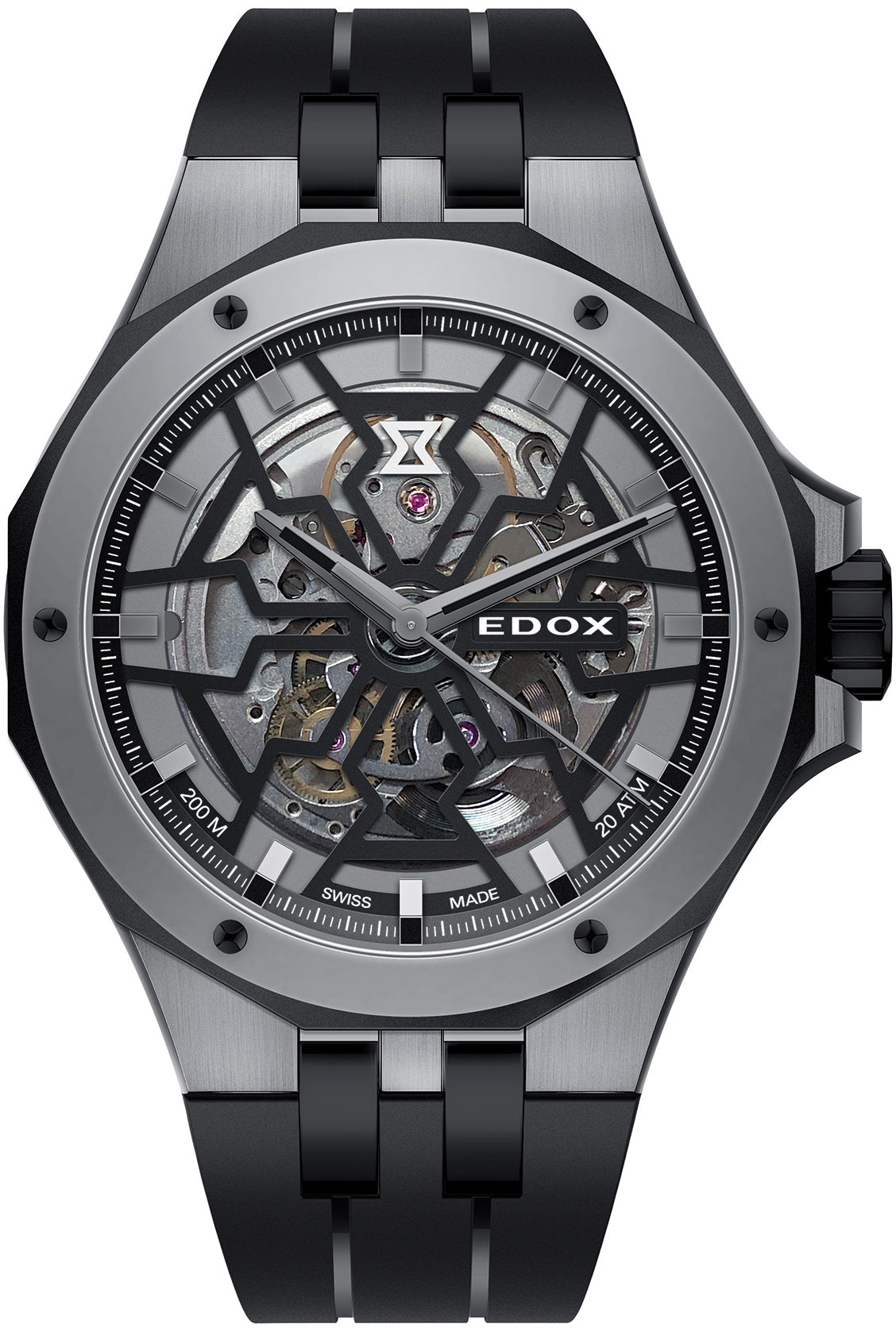 Edox Delfin Mecano 3 Hands Skeleton Watch 85303 357GN NGN Image 1