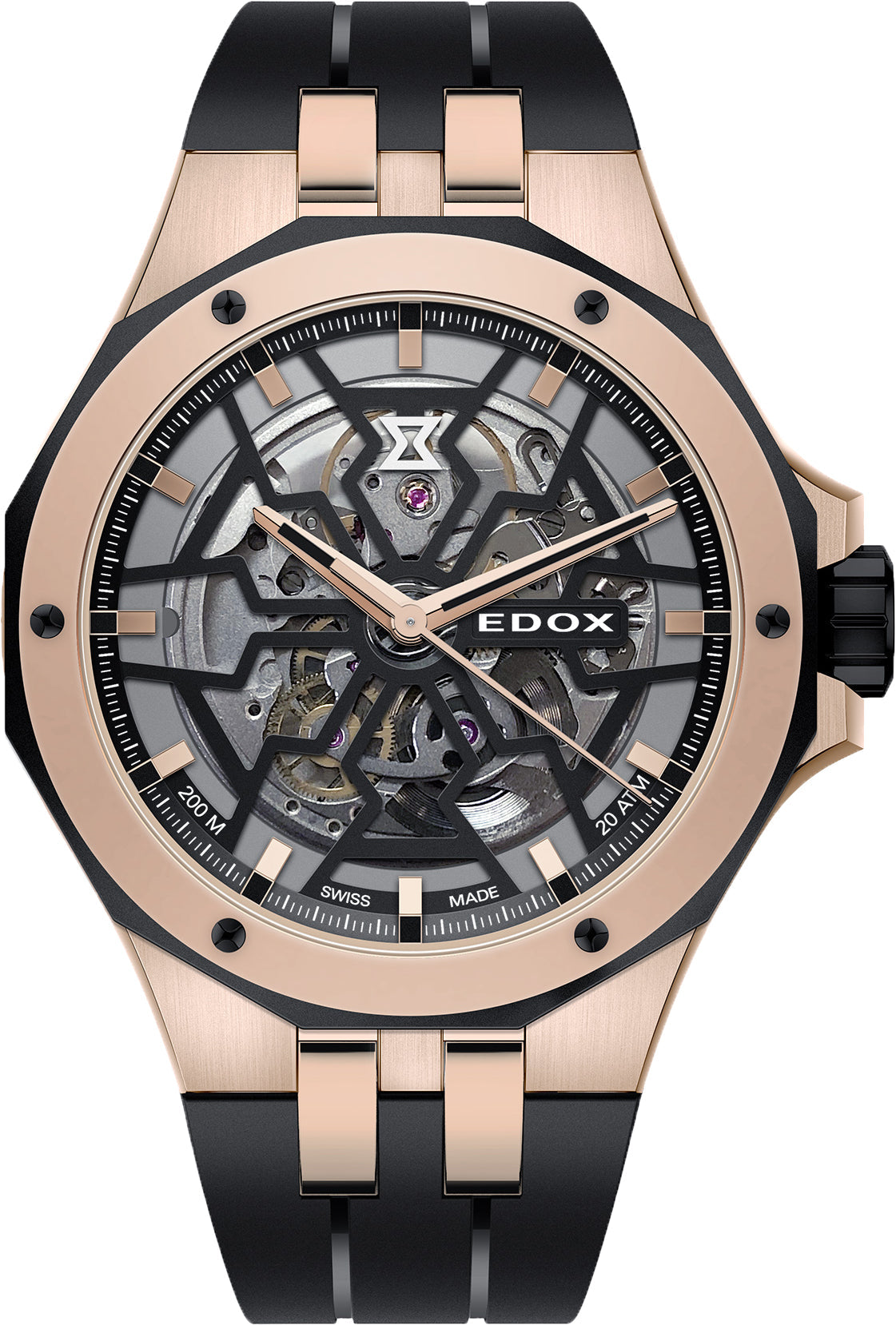 Edox Delfin Mecano 3 Hands Skeleton Watch 85303 357RN NRN Image 1