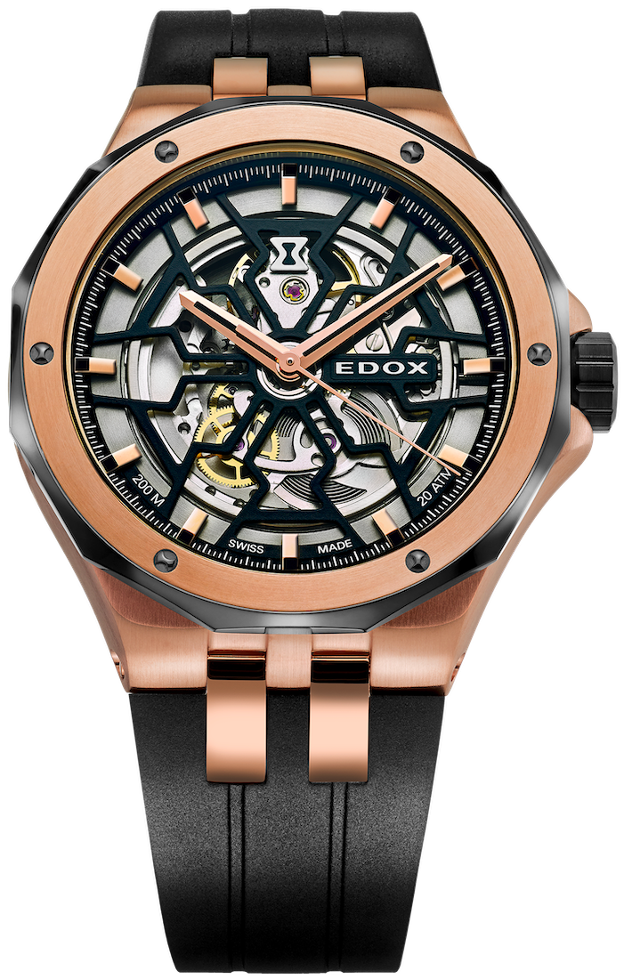 Edox Delfin Mecano 3 Hands Skeleton Watch 85303 357RN NRN Image 2