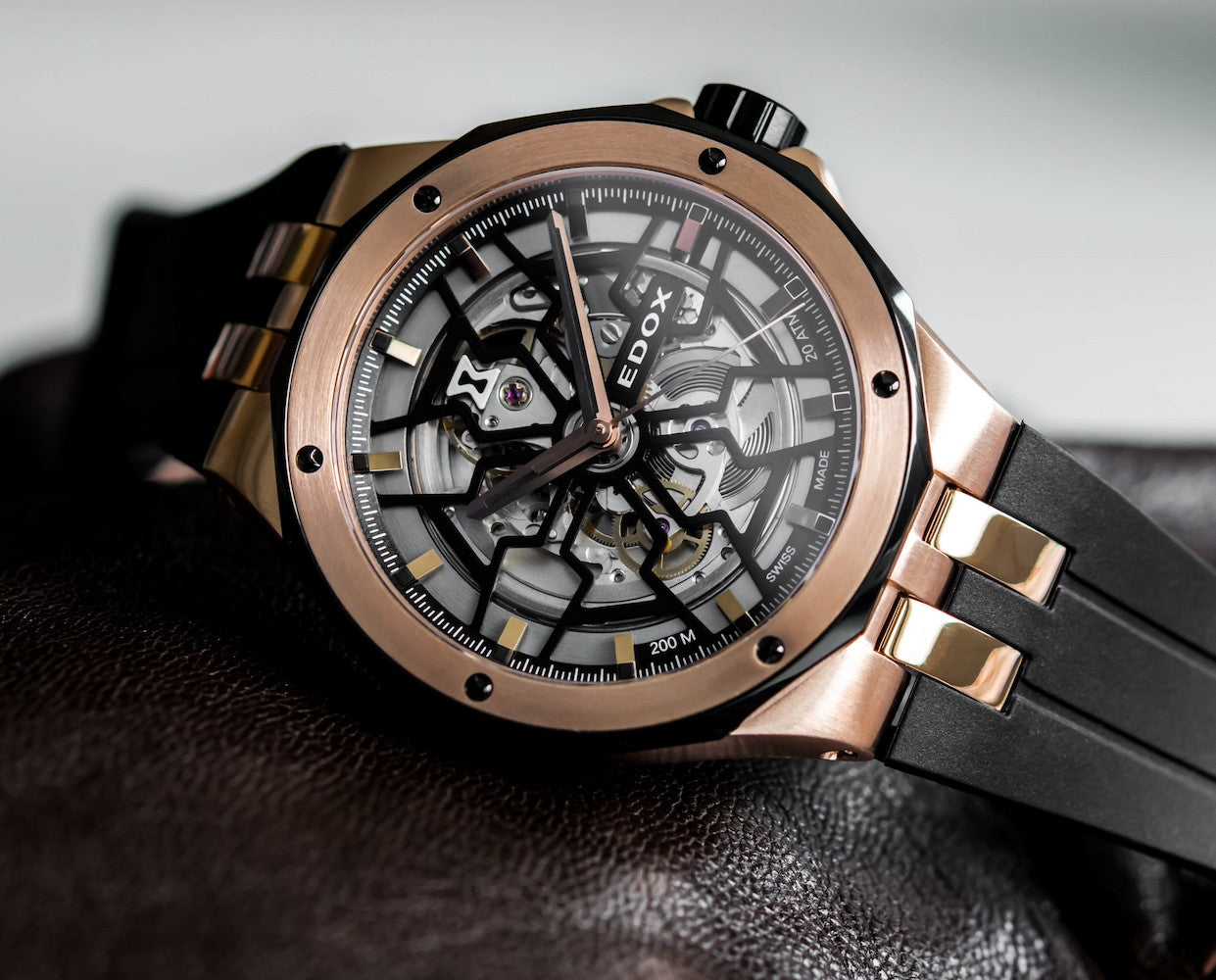 Edox Delfin Mecano 3 Hands Skeleton Watch 85303 357RN NRN Image 5