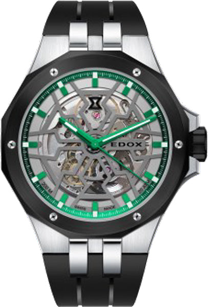 Edox Delfin Mecano 3 Hands Skeleton Watch 85303 3NN VB Image 1