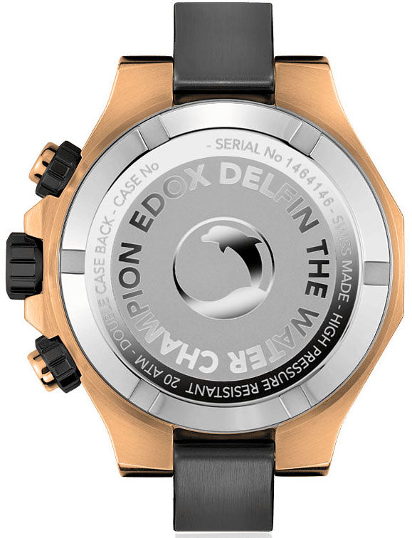 Edox Delfin The Original Chronograph Mens Watch 10113 37RNCA NIR Image 2