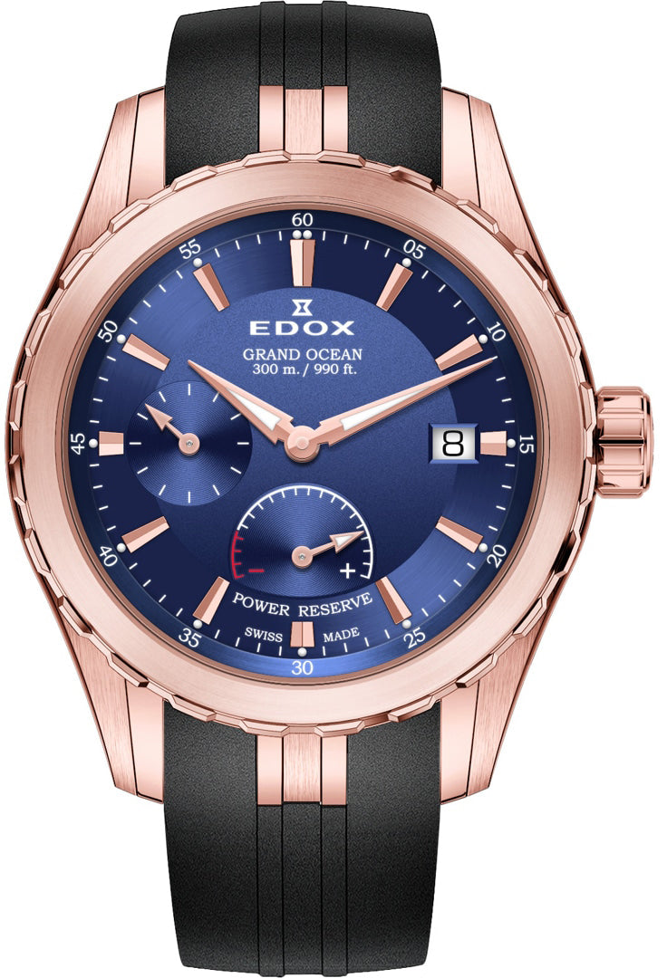 Edox Grand Ocean Power Reserve Small Second Watch 94500 357RCA BUIR Image 1
