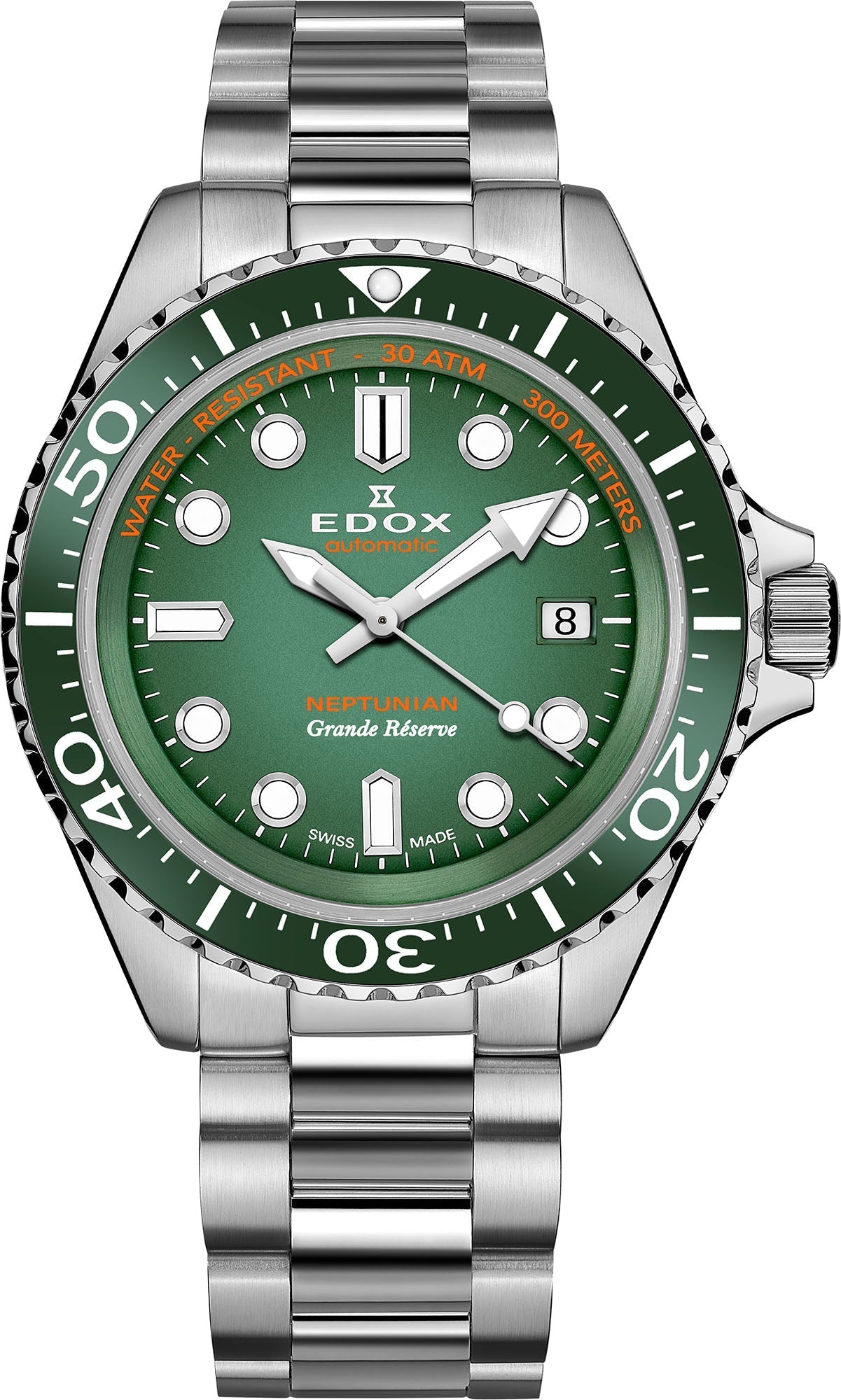 Edox Neptunian Grande Reserve Green Watch 80801 3VM VDN Image 1