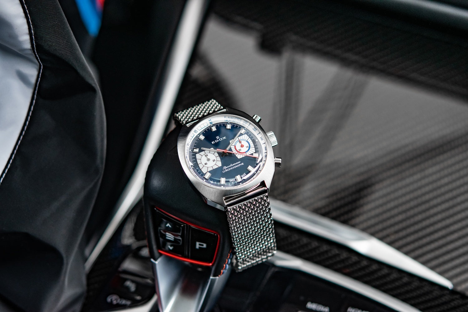 Edox Sportsman Chronographe Automatic Blue Limited Edition Watch 08202-3BU-BUIN Image 6