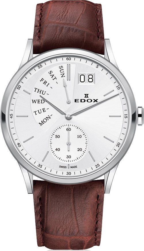 Edox Watch Les Vauberts Day Date Retrograde 34500 3 AIN Image 1