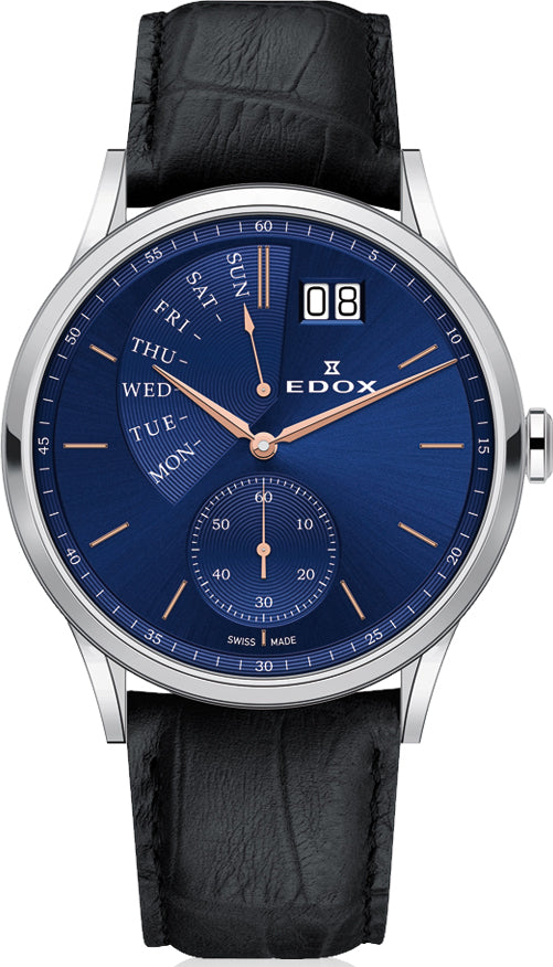 Edox Watch Les Vauberts Day Date Retrograde 34500 3 BUIR Image 1