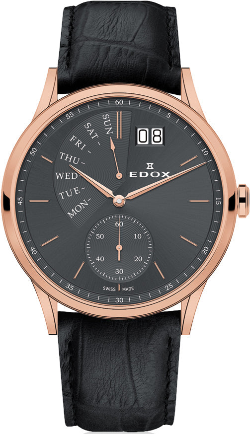 Edox Watch Les Vauberts Day Date Retrograde 34500 37R GIR Image 1