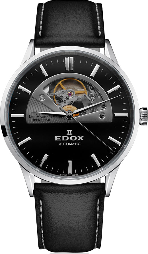 Edox Watch Les Vauberts Open Heart Automatic 85014 3C1 NIN Image 1