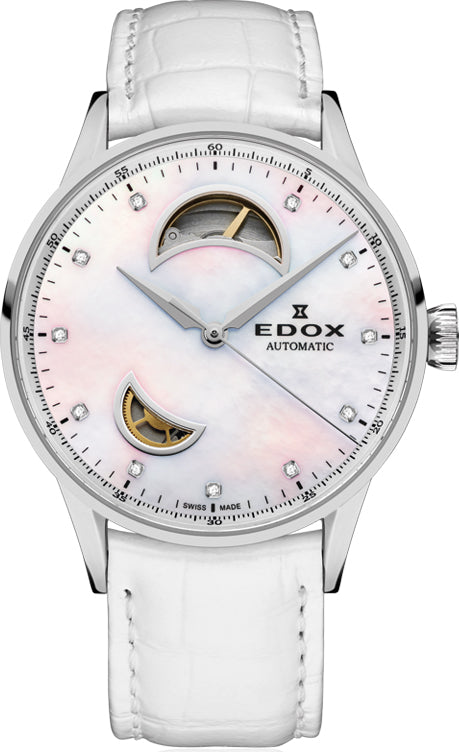 Edox Watch Les Vauberts Open Heart Automatic 85019 3A NADN Image 1