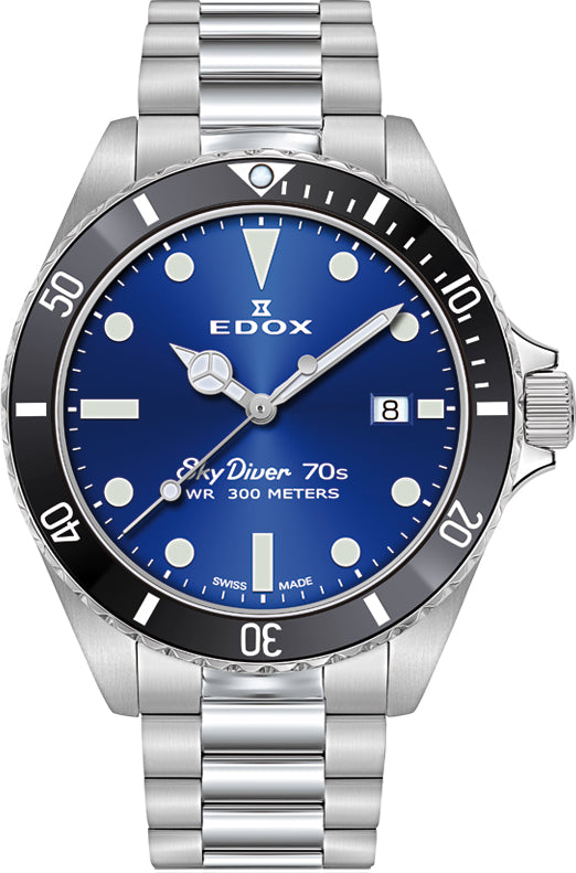 Edox Watch Skydiver 3 Hands Quartz 53017 3NM BUI Image 1