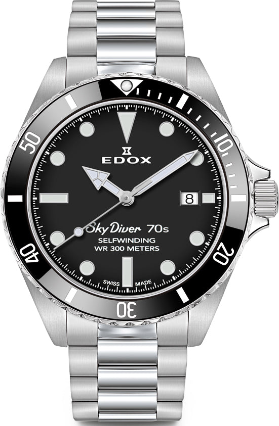 Edox Watch Skydiver 70s Automatic 3 Hands 80115 3N1M NN Image 1